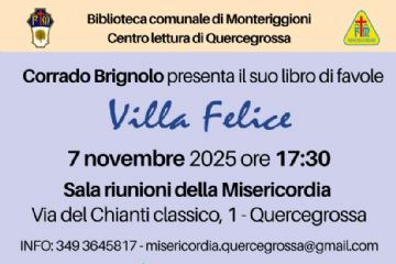Locandina presentazione libro Villa Felice a Quercegrossa il 7 novembre 2025