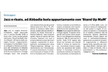 Articolo su La Nazione evento 21 febbraio 2026 ad Abbadia Isola 