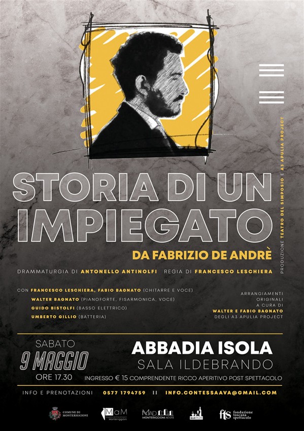 Locandina evento De André 9 maggio 2026