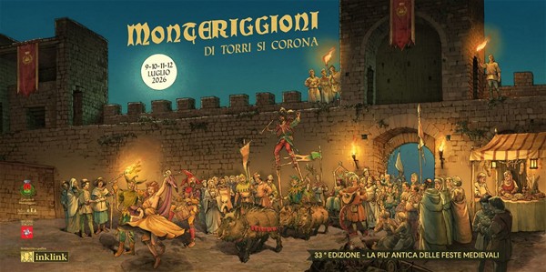 Foto di Monteriggioni con date festa medievale 2026