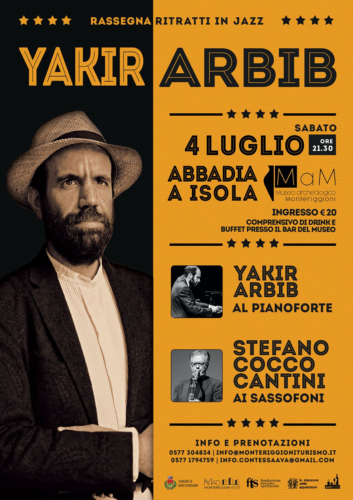 Locandina concerto Arbib Cantini Abbadia Isola