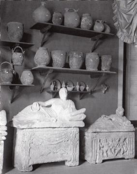 Alcuni reperti della Calisna Sepu nell'allestimento del villino Terrosi a Firenze (ultimo decennio del XIX secolo)