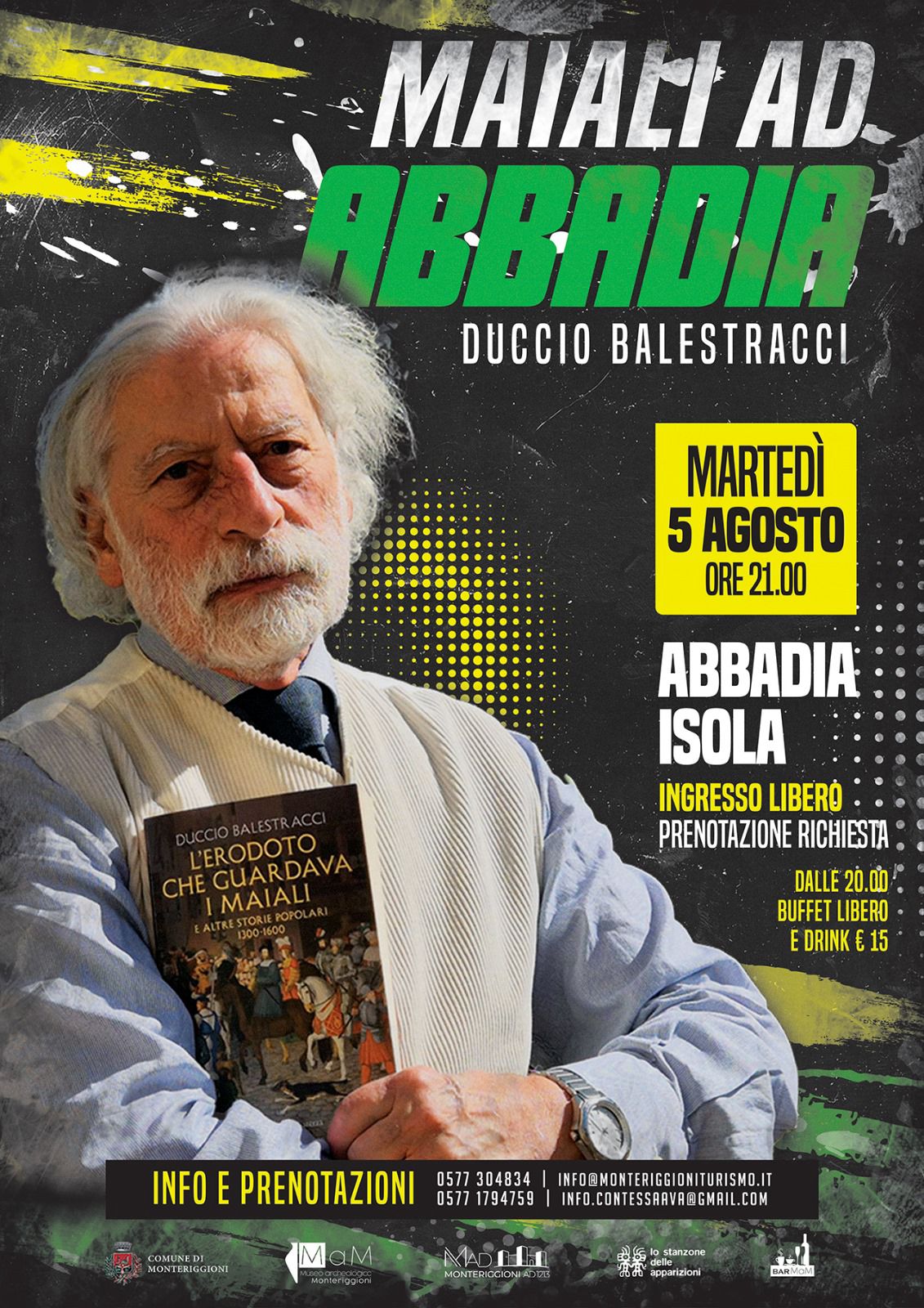 Maiali, monache e muratori: la Storia nascosta nei taccuini del popolo”,  conferenza di Duccio Balestracci ad Abbadia a Isola (Monteriggioni) 5  agosto - Comune di Monteriggioni